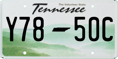 TN license plate Y7850C