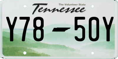 TN license plate Y7850Y