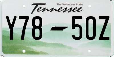 TN license plate Y7850Z