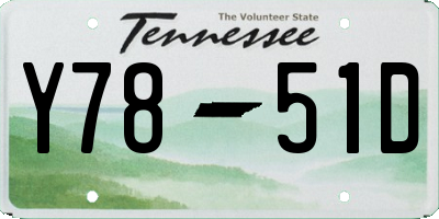 TN license plate Y7851D