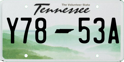 TN license plate Y7853A