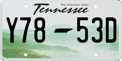 TN license plate Y7853D