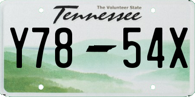 TN license plate Y7854X