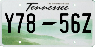 TN license plate Y7856Z