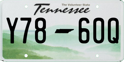 TN license plate Y7860Q