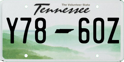TN license plate Y7860Z