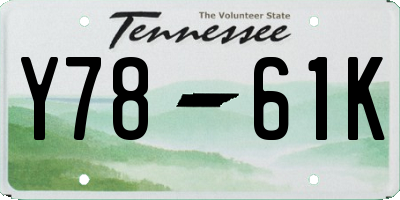 TN license plate Y7861K