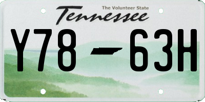TN license plate Y7863H