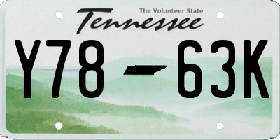 TN license plate Y7863K