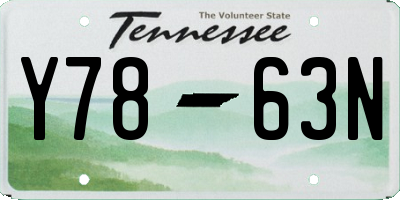 TN license plate Y7863N