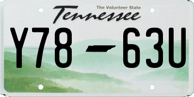 TN license plate Y7863U