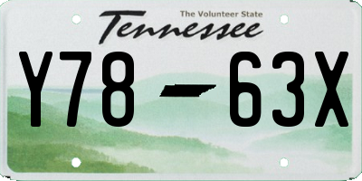 TN license plate Y7863X