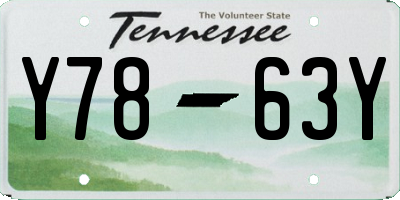 TN license plate Y7863Y