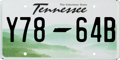 TN license plate Y7864B