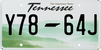 TN license plate Y7864J