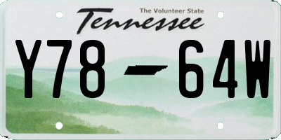 TN license plate Y7864W