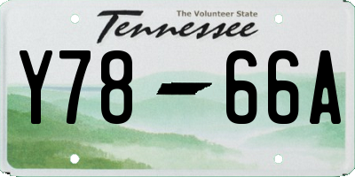TN license plate Y7866A