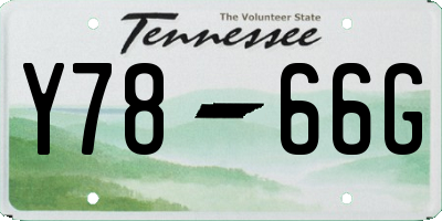 TN license plate Y7866G