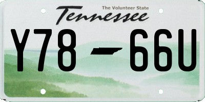 TN license plate Y7866U