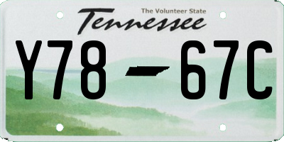 TN license plate Y7867C