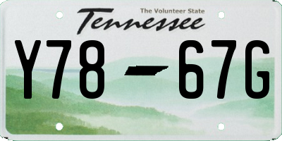 TN license plate Y7867G
