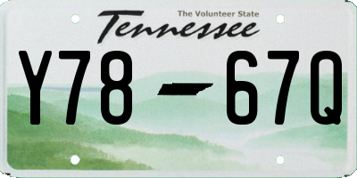 TN license plate Y7867Q