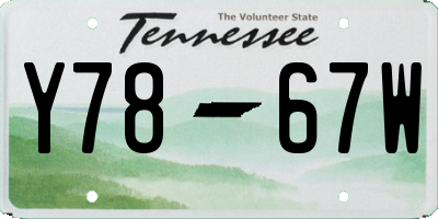 TN license plate Y7867W