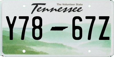 TN license plate Y7867Z