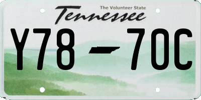 TN license plate Y7870C