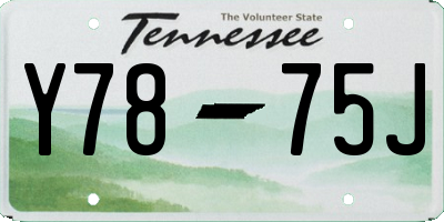 TN license plate Y7875J