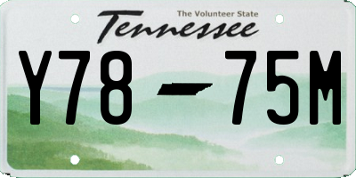TN license plate Y7875M