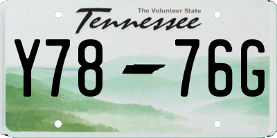 TN license plate Y7876G