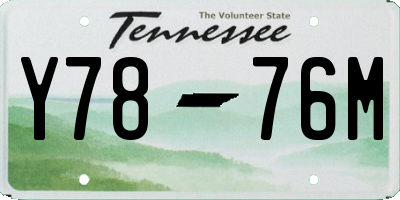 TN license plate Y7876M