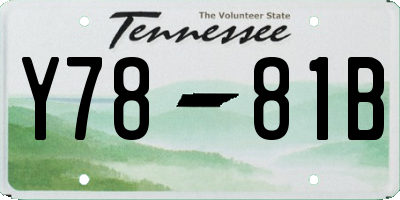 TN license plate Y7881B