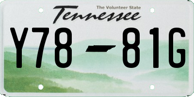 TN license plate Y7881G