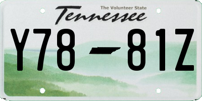 TN license plate Y7881Z