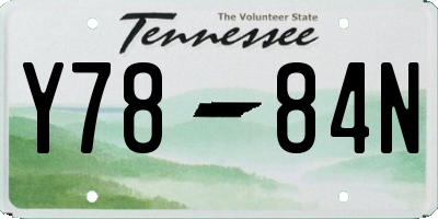 TN license plate Y7884N