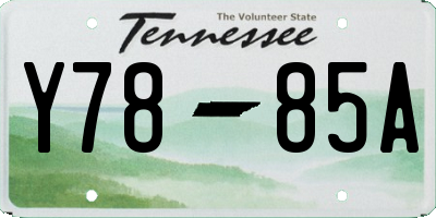 TN license plate Y7885A