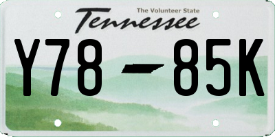TN license plate Y7885K