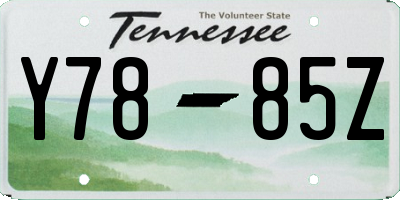 TN license plate Y7885Z