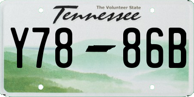 TN license plate Y7886B