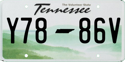 TN license plate Y7886V