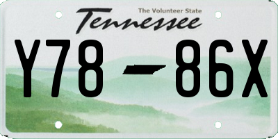 TN license plate Y7886X