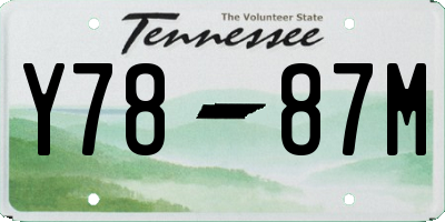 TN license plate Y7887M