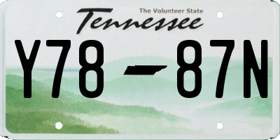 TN license plate Y7887N