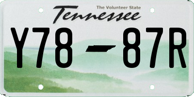 TN license plate Y7887R