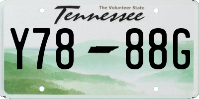 TN license plate Y7888G