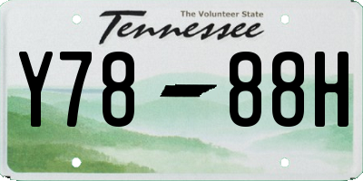 TN license plate Y7888H