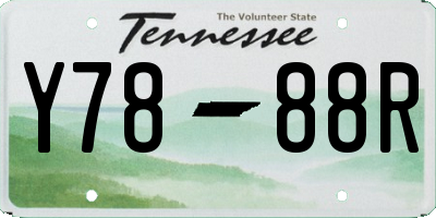 TN license plate Y7888R
