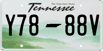 TN license plate Y7888V